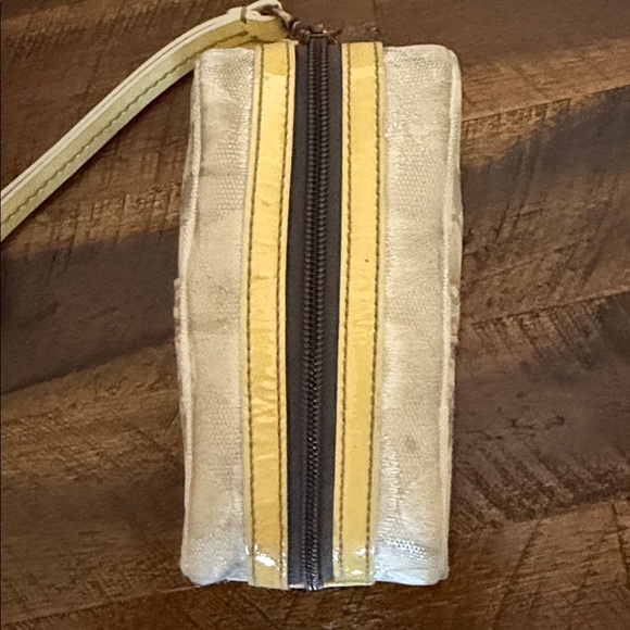 Pre loved Coach Wristlet with Yellow Accents - Picture 13 of 15